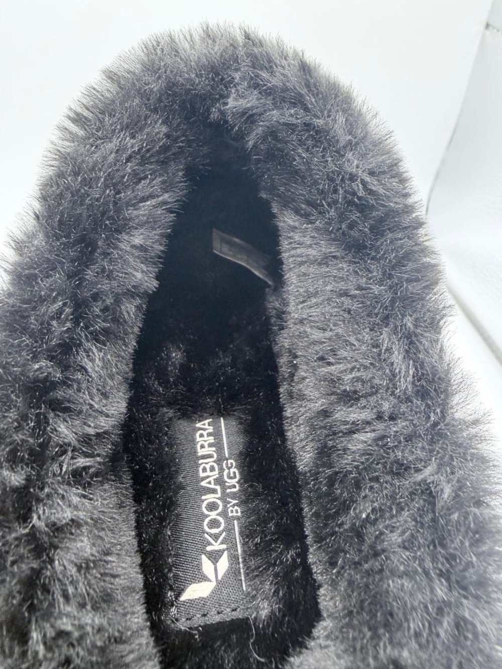 Koolaburra by UGG Tizzey Suede Faux Fur Platform Slip-On Black Mules Size 5 NWT - Picture 9 of 9